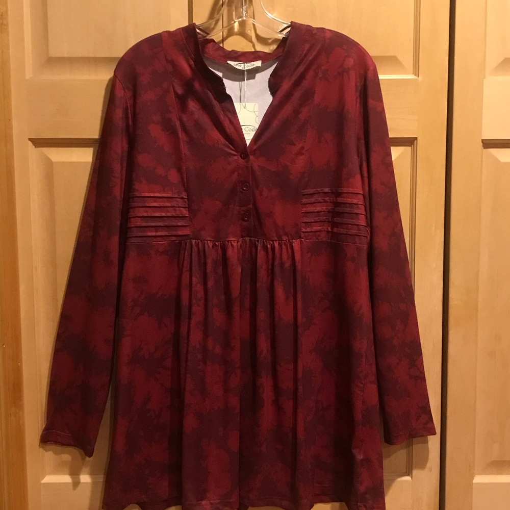 New Sese Code Elegant Burgundy Blouse